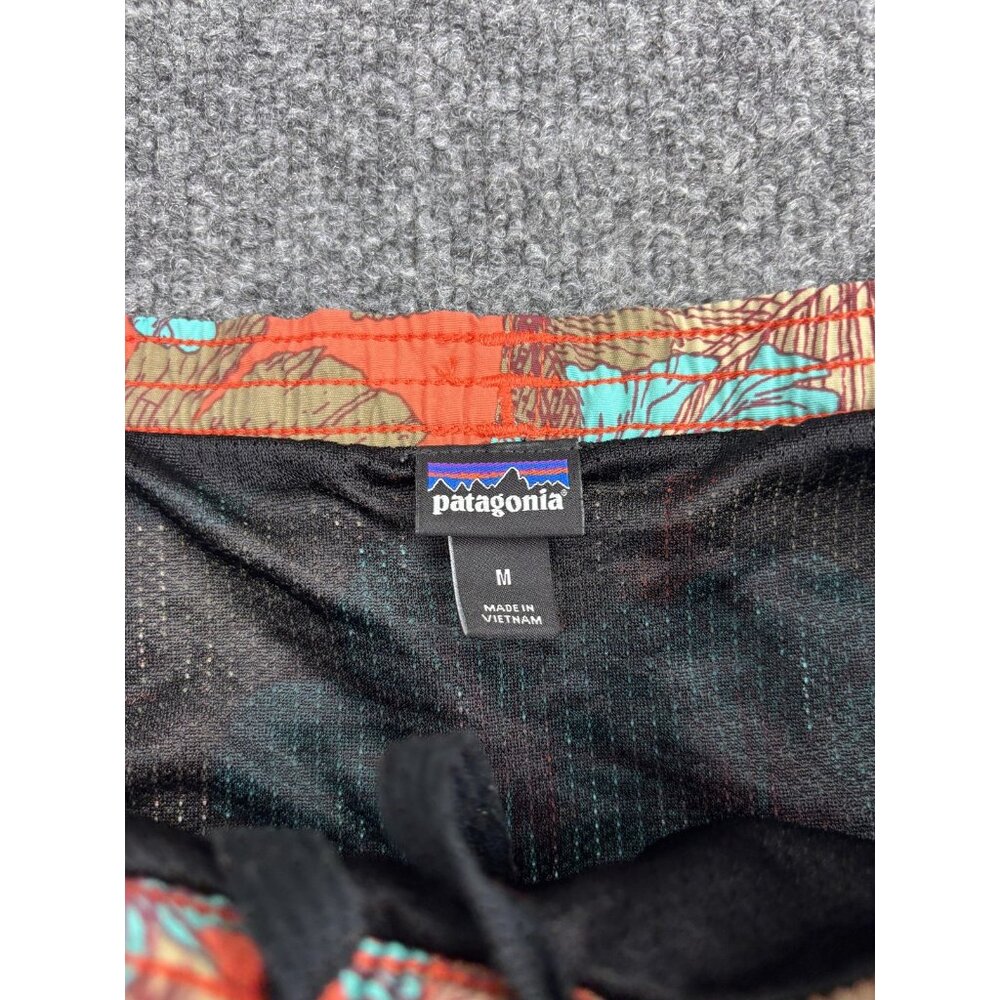 Patagonia Baggies Shorts Mens Medium Orange Floral‎ Hawaiian Mesh Lined Nylon - Picture 2 of 7
